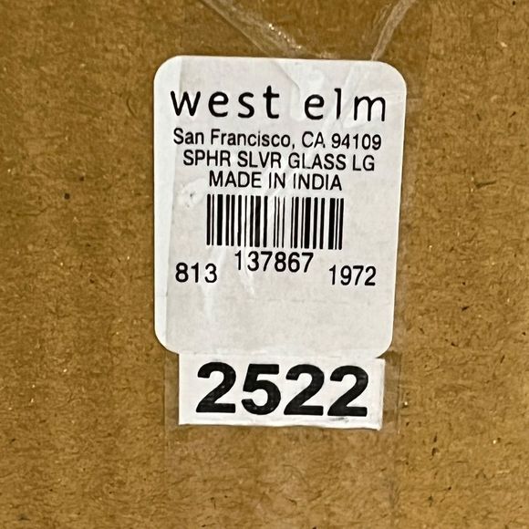 West Elm Light Up Mercury Silver Glass Globe. Quantity:one (1) Sz. Small - Picture 3 of 3